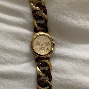 Michael Kors gold/tortoise shell watch